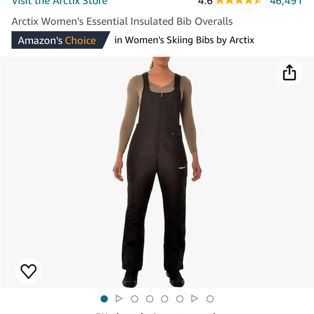 Women’s black ski bib overalls